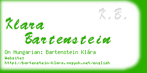 klara bartenstein business card